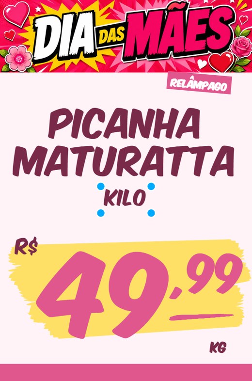 Exemplo de cartaz de oferta gerado no UaiCartaz — tema Dia das Mães